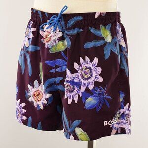HUGO BOSS Mens Purple FLORAL 5" Swim Trunks XL NWT